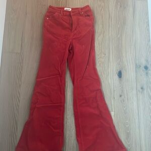 Bright red corduroy jeans by ROLLAS